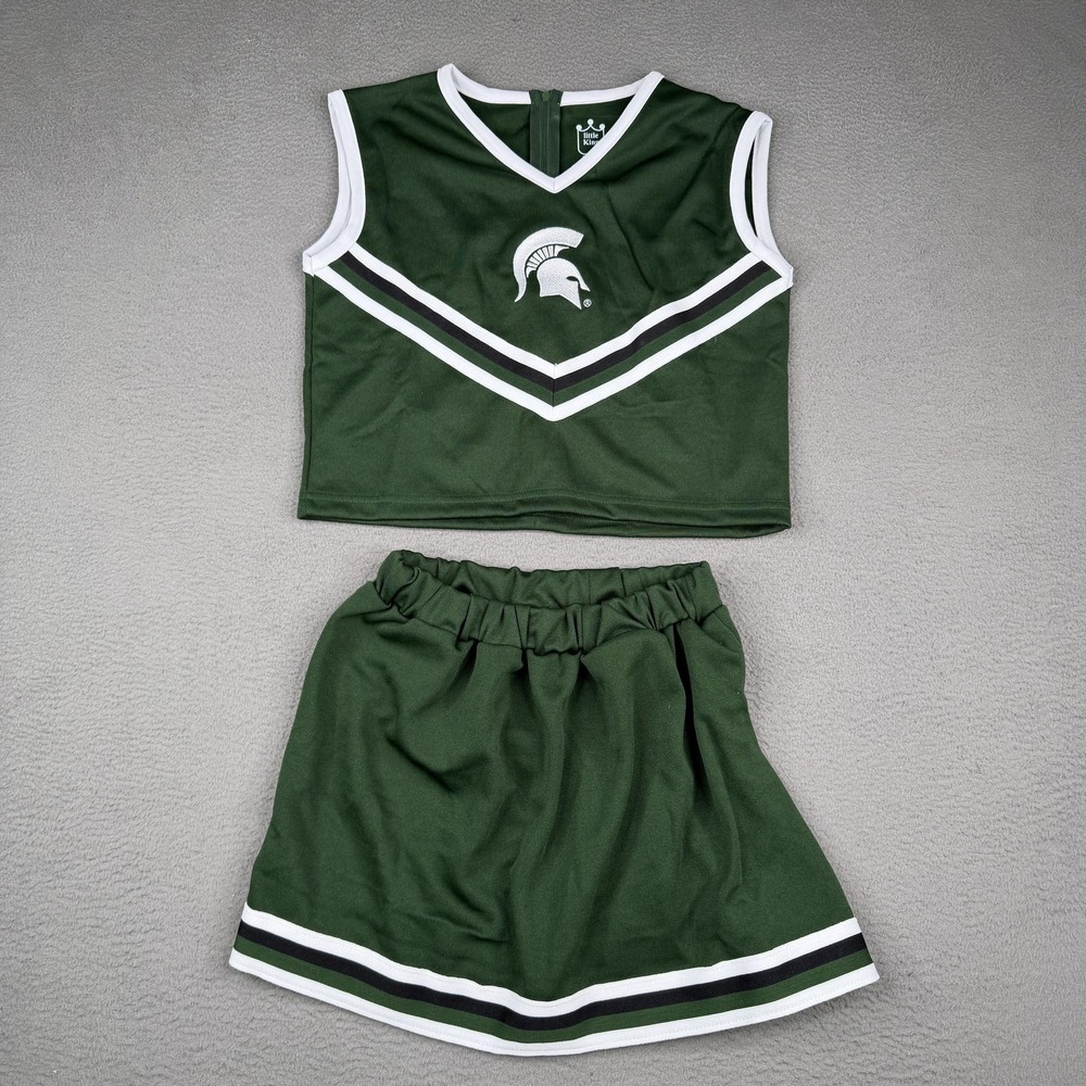 Michigan State Spartans Cheer Set Girls Medium Green NCAA Football Little King